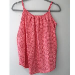 Faded Glory Red & White Paisley Print Tank Top - XL